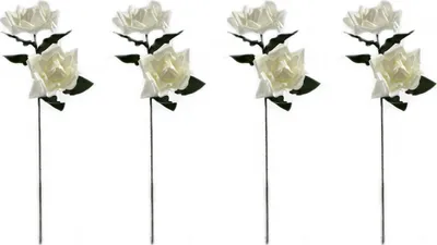 Produktbild von Kunstblume Rose 100cm - weiß 4 Stück