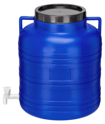 Produktbild von Garronda 60L Plastikfass 60 Liter BPA-freies Fass mit Deckel und Hahn Weithalsfass GD-0090, Blau