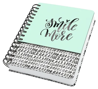 Produktbild von SIGEL JN623 Spiral-Notizbuch Jolie - Curly Mint - punktkariert (Dot-Lineatur) - 120 g/m² - ca. A5 - mintgrün, schwarz, weiß - Hardcover - 240 S. -zertifizier