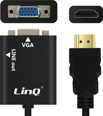 Immagine prodotto di Cavo audio e video HDMI/VGA + jack da 3,5 mm di LinQ - Nero