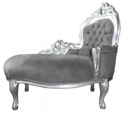 Produktbild von Casa Padrino Barock Kinder Chaiselongue Grau/Silber - Kindermöbel
