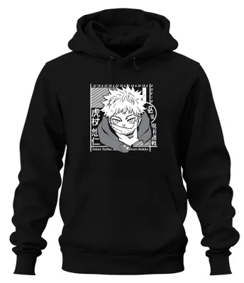 Productafbeelding van Jujutsu Kaisen, Itadori Yuji, Anime, Manga, Fanartikel, Cadeau, Cosplay, Uni, Hoodie, Zwart, XXL