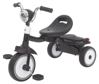 Productafbeelding van Driewieler voor Peuters - Kinderfiets Opvouwbaar met PolyurethanWielen - Verstelbaar Zadel - Met Voorlamp & Opbergmand