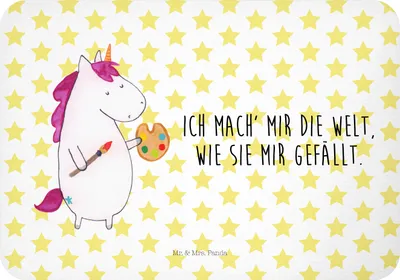 Produktbild von Mr. & Mrs. Panda magnet Einhorn Künstler - Weiß - Geschenk, Unicorn, Notizhalter, Malen, haftmagnet, Welt, Einhörner, Englisch, whiteboardmagnet, Kühlschrankmagnet