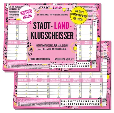 Produktbild von Spielblock Stadt-Land-Klugscheisser - Weiberabend Edition