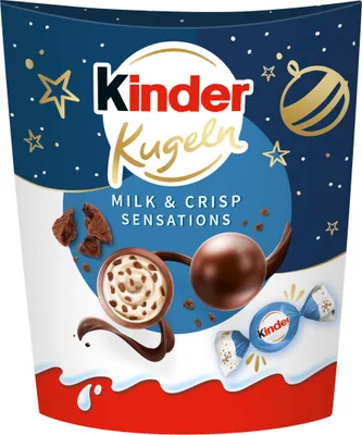 Produktbild von Ferrero kinder Kugeln Milk and Crispy Bits Sensation Packung 90g