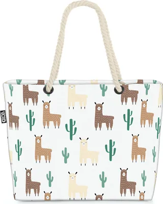 Produktbild von VOID Lama Süd-Amerika Strandtasche Shopper 58x38x16cm 23L XXL Einkaufstasche Tasche Reisetasche Beach Bag