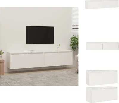 Zdjęcie produktu dla vidaXL Szafki ścienne 2 szt. Białe 80x30x35 cm lite drewno sosnowe - Półki ścienne