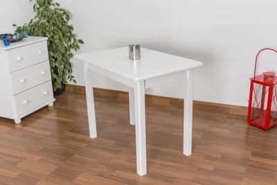 Produktbild von Esstisch Esszimmertisch 60x90 cm Kiefer massiv, Farbe: Weiß