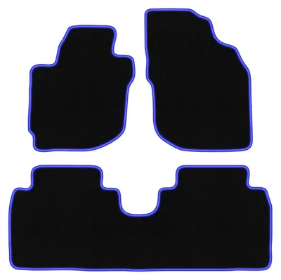 Produktbild von Fußmatten Velours Schwarz/Blau für Mazda MPV II LW 1999-2006 Set 3-tlg