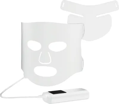 Produktbild von INF LED 7 Farben Silikon Gesichtsmaske - Gesichtshautpflege Therapie Weiß