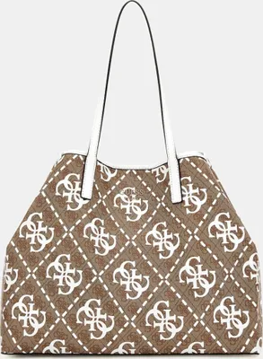 Produktbild von GUESS Damen Shopper Vikky Latte Logo/White