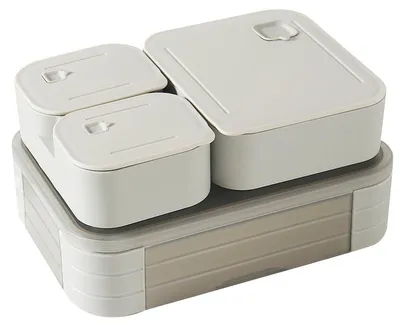 Produktbild von Lunchbox mit Fächern – 1100 ml Lunchbox für Kinder – Auslaufsichere Lunchbox mit Fächern – 3-in-1 Bento-Box für die Schule – Stapelbare Snackbox mit Deckel, BPA-frei