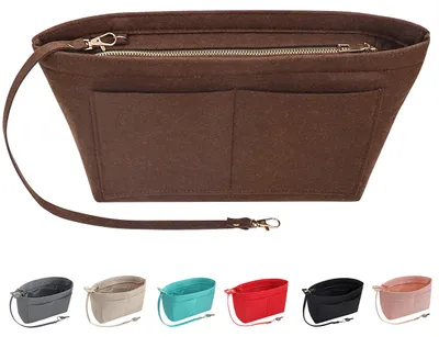 Zdjęcie produktu dla Organizer do torebki z filcu - Wiele przegródek - Torba na zakupy - Wkładka wewnętrzna - Ochrona przed kradzieżą - Duża pojemność - Organizer do torebki