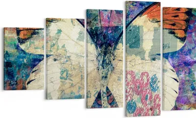 Produktbild von Bild auf Leinwand - Leinwandbild - Schmetterling Abstraktion - 100x60cm - Wand Bild - Wanddeko - Leinwanddruck - Bilder - Kunstdruck - Wanddekoration - Leinwand bilder - Wandkunst - EG100x60-3990