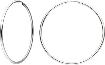 Produktbild von Paar runde XL Creolen aus 585 Gold Weißgold Ø 48mm Ohrringe Ohrschmuck Damen