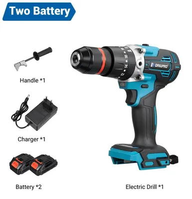 Produktbild von Akku Schlagbohrschrauber - Bürstenlose 18V Bohrmaschine - 650 Nm - 13 mm Bohrfutter - 20+3 Drehmomentstufen - 2 Akkus enthalten