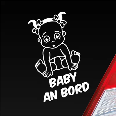Produktbild von Auto Aufkleber Baby an Bord on Tour Süß 17x28 cm Weiss Matt Sticker Heckscheibenaufkleber