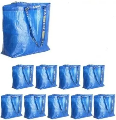 Produktbild von 10x FRAKTA Ikea Einkaufs Trage Tasche XL blau 36L (bis 25kg) NEU Leergut Umzug
