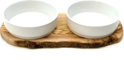 Produktbild von Futterstation RUSTY (2 x 0,9 Liter Porzellanschale) für Futter & Wasser