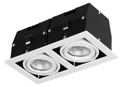 Image de Spot encastré IP23 à double tête pivotante GU10/G5.3 100 W, blanc