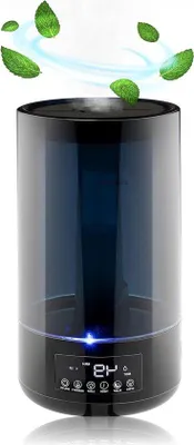 Image de Humidificateur 43 L avec hygromètre et minuterie, noir, 15-35 m², veilleuse