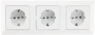 Produktbild von ChiliTec 22932 MILOS Set 3 Steckdosen + 3-fach Rahmen 250V/ 16A, Steckanschluss, Matt-weiß