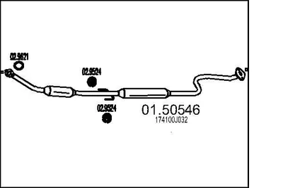 Produktbild von MTS 01.50546 Mittelschalldämpfer Schalldämpfer für TOYOTA Yaris Schrägheck (P1)