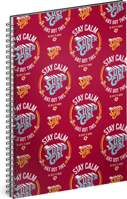 Image de Bloc-notes à spirale A5 ligné - Bloc-notes pour enfants, école, bureau - Bloc-notes de 60 pages (Supergirl)