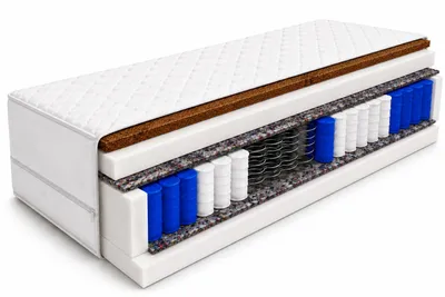 Produktbild von Taschenfederkernmatratze NOVA COCO 120x200 cm H3/H4 – 7 Zonen, Kokos & T25-Schaum, beidseitig, Viskosebezug