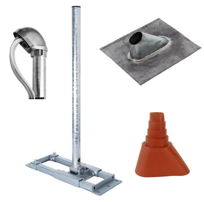 Produktbild von PremiumX DELUXE X90-48 Dachsparrenhalter 90cm Mast Kappe Blei Dachabdeckung rot
