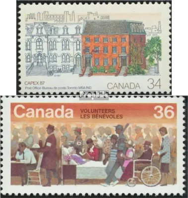 Produktbild von Briefmarken Kanada 1987 Mi 1022,1033 (kompl.Ausg.) postfrisch Briefmarkenausstellung