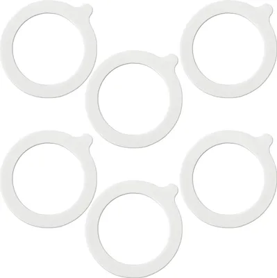 Produktbild von 6 Stück Dichtringe für Einweckgläser,Gummiringe für Gläser Silikon Glasdichtungen Weiß Ersatz Einkochringe,Einmachgummiringe Auslaufsicher Dichtringe für Einmachgläser Deckel Weckgläser