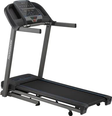 Produktbild von Bieżnia elektryczna składana TR 5.0 Horizon Fitness oferuje wystarczająco dużo miejsca na ambitne treningi