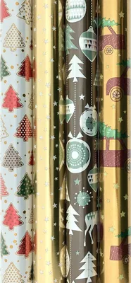 Obrázok produktu pre Darčekový baliaci papier Christmasworld - metalický vianočný papier, darčekový baliaci papier na Vianoce K435 - 10 metrov x 70 cm, 3 rolky