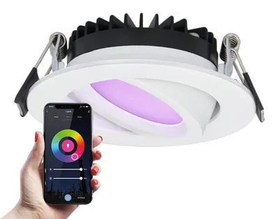 Produktbild von hoftronicsmart LED Einbaustrahler 6W 480lm IP44 Weiß Schwenkbar RGBWW Wifi Bluetooth