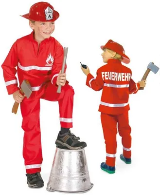Produktbild von Feuerwehrjunge Feuerwehr Uniform Karneval Fasching Kinder Kostüm 128