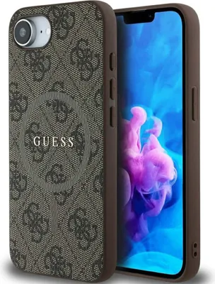 Image de GUESS étui compatible IPHONE 16e (SE 4 2025) avec MagSafe GUHMPSE4G4GFRW (PU 4G Ring Classic Logo) brown