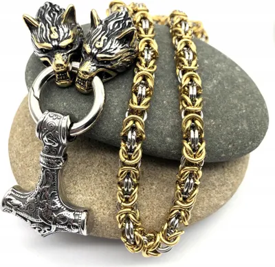 Produktbild von Herren Halskette THOR'S HAMMER Wölfe DICK 118