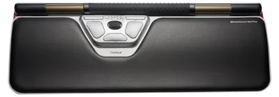 Produktbild von Contour Design RollerMouse Red Plus, Wireless, Optisch, RF Wireless + Bluetooth + USB Type-A, 2800 DPI, Schwarz, Silber