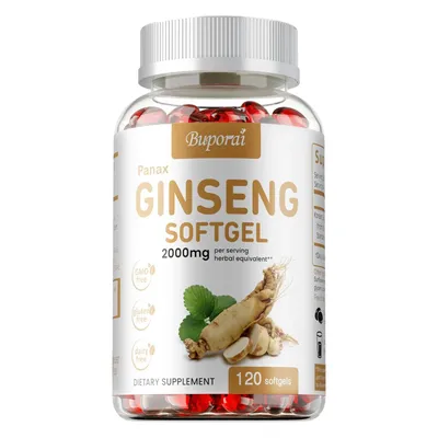 Image de Panax Ginseng 2000 mg (120 gélules) Complément alimentaire, énergie, force, puissance, endurance, antioxydant, système immunitaire