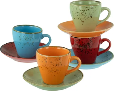 Produktbild von CreaTable, 22876, Nature Collection Mediterran, Espressotassen 8-tlg, Steinzeug