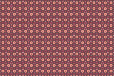 Produktbild von Wallario Premium Vliestapete Fototapete Muster mit Blumen und Herzen in der Größe 400 x 267 cm, extra dick, wird in 5 Teilen geliefert