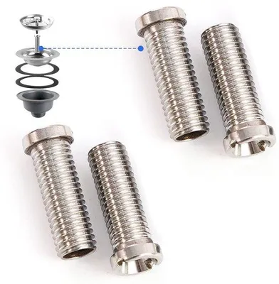 Obrázek produktu pro Šroubovací rukojeť Holle, 4 kusy, závit o výšce 45 mm pro klapky s sítkovým košem, šroubovací rukojeť z nerezové oceli pro odpadní potrubí klapek o průměru 1,5" a 3,5", rukojeť pro vyvažování odpadního potrubí, připojovací příslušenství pro odpadní potrubí