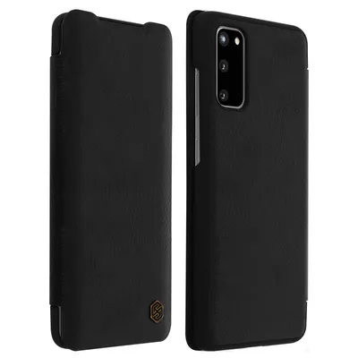 Produktbild von Qin Nillkin Series Leder Cover mit Kartenfach Samsung Galaxy S20 – Schwarz