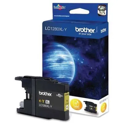 Zdjęcie produktu dla Brother LC1280XLYBP, Wysoka (XL) wydajność, Żółty, Tusz na bazie pigmentu, 1 szt., 1200 stron(y), Jednopak
