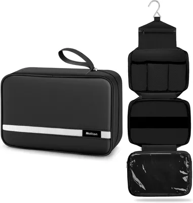 Produktbild von Aufhängebarer Kulturbeutel [wasserdicht] - Große Reisetasche für Reisen, Geschäftsreisen, Fitness oder Schwimmen | Kosmetiktasche für Damen und Herren mit 4 Fächern | Faltbare und kompakte Waschtasche