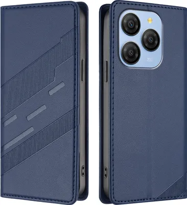 Image de Etui pour Blackview Shark 9, étui portefeuille en cuirPolyuréthaneavec fente pour cartes et fonction stand Blau