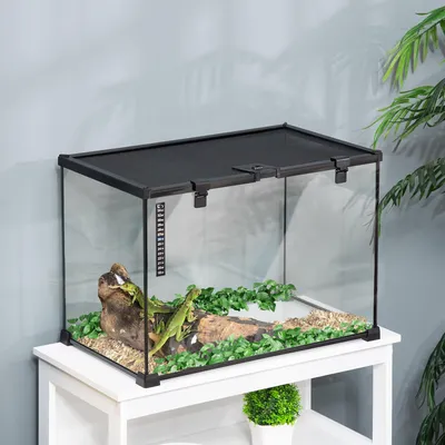 Zdjęcie produktu dla Terrarium - Terrarium dla gadów - Terrarium szklane - Klatka dla gadów - Faunarium - Przezroczyste szkło