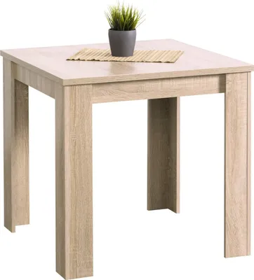 Image de Table à Manager Table Salle a Manger 80x80 cm Table de Cuisine en Bois Chêne